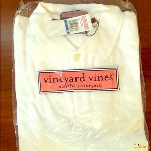 NWT VINEYARD VINES XL MENS POLO SS SHIRT - WHITE!!